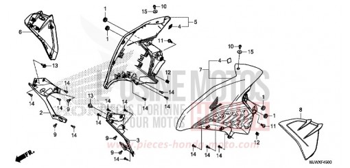 MIDDLE COWL CB500XAJ de 2018